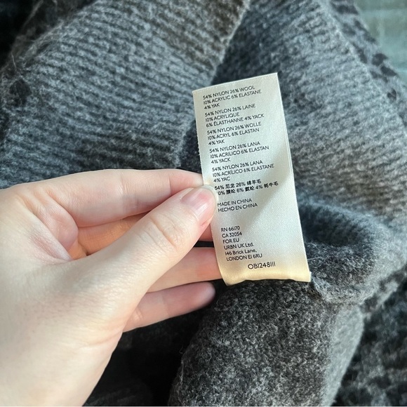 Anthropologie Emmy Cowl Neck Sweater Gray/black Leopard Tunic Size Small - Picture 9 of 9